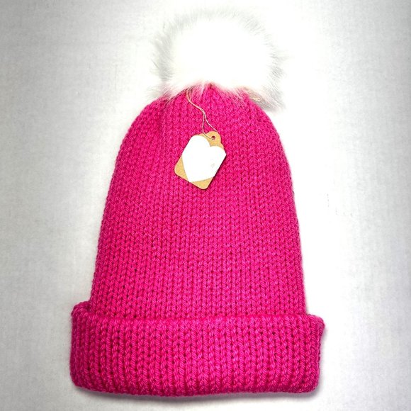 Trend + Relic by Julie Norkus | Pink Knit Beanie w/ Pom | One Size - Picture 1 of 3
